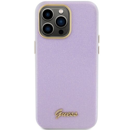 Guess GUHCP15LPGMCSL iPhone 15 Pro 6.1" liliom/lila keménytok Glitter Glossy Script - Image 2