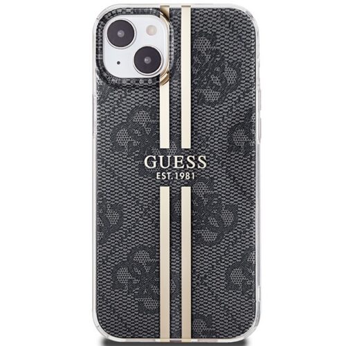 Guess GUHCP15MH4PSEGK iPhone 15 Plus 6.7" fekete keménytok IML 4G aranycsíkos - Image 2