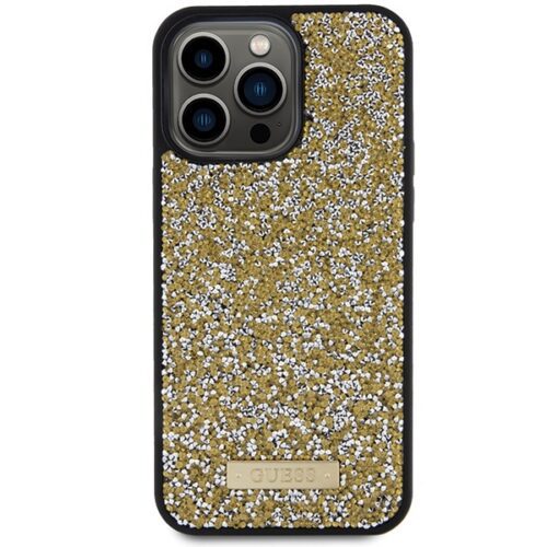 Guess GUHCP15XPFGSBSD iPhone 15 Pro Max 6.7" sárga keménytok strasszos fém logó - Image 2