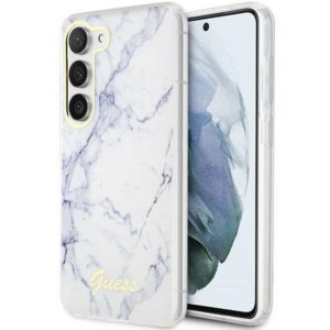 Guess GUHCS23MPCUMAH Samsung Galaxy S23+ S916 fehér keménytok Márvány