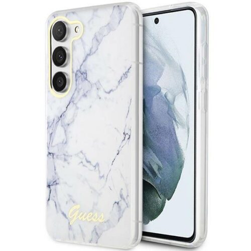 Guess GUHCS23SPCUMAH Samsung Galaxy S23 S911 fehér keménytok Márvány