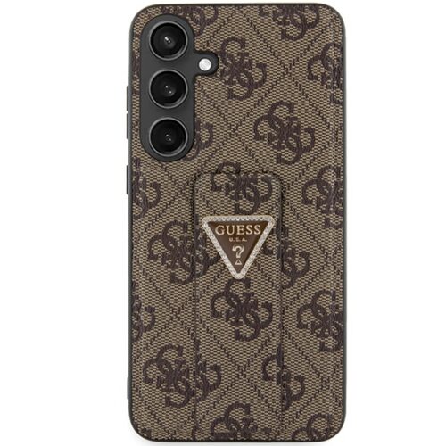 Guess GUHCS24SPGS4TDW S24 S921 barna keménytok Grip Stand 4G Triangle Strass - Image 2