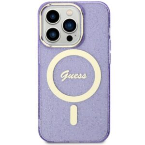 Guess GUHMN61HCMCGU iPhone 11 6.1" lila keménytok Glitter Gold MagSafe