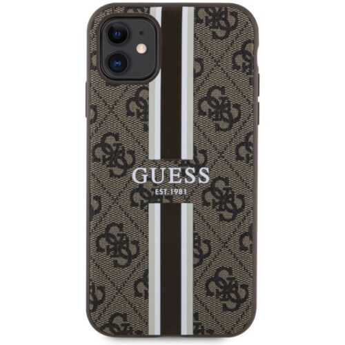 Guess GUHMN61P4RPSW iPhone 11 barna keménytok 4G nyomtatott csíkokkal MagSafe - Image 2