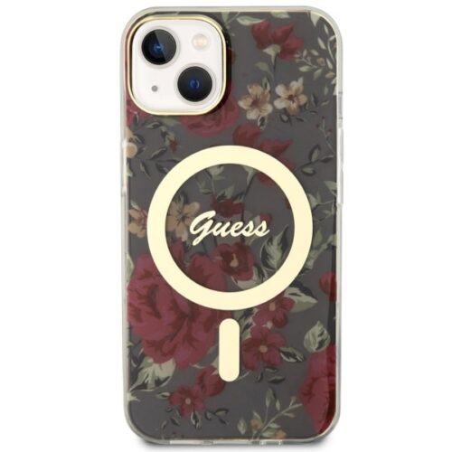 Guess GUHMP14MHCFWSA iPhone 14 Plus 6.7" khaki színű keménytok Flower MagSafe - Image 2