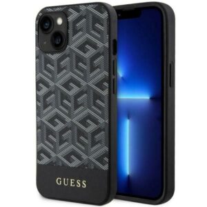 Guess GUHMP14MHGCFSEK iPhone 14 Plus 6.7" fekete keménytok GCube Stripe MagSafe
