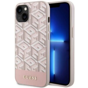 Guess GUHMP14MHGCFSEP iPhone 14 Plus 6.7" rózsaszín keménytok GCube Stripe MagSafe