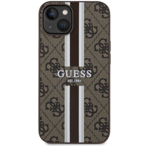 Guess GUHMP14SP4RPSW iPhone 14 6.1" barna keménytok 4G nyomtatott csíkos MagSafe tok 4G - Image 2