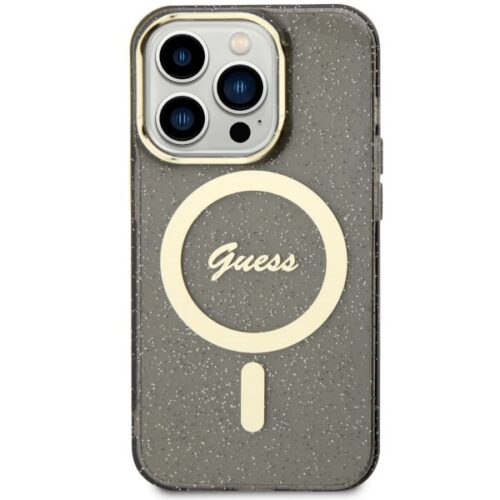 Guess GUHMP14XHCMCGK iPhone 14 Pro Max 6.7" fekete keménytok Glitter Gold MagSafe - Image 2