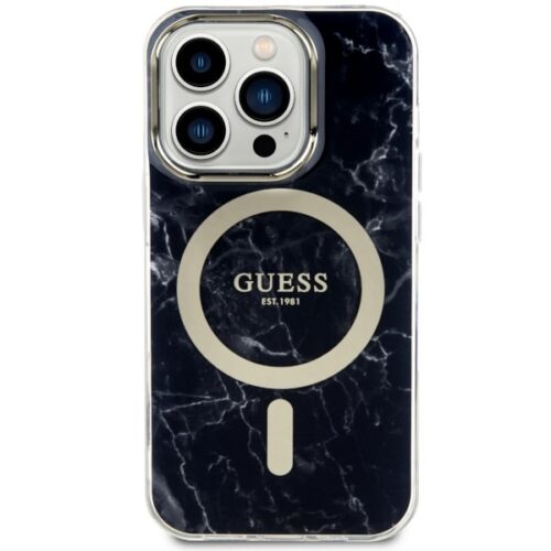 Guess GUHMP14XPCUMAK iPhone 14 Pro Max 6.7" fekete keménytok Marble MagSafe - Image 2