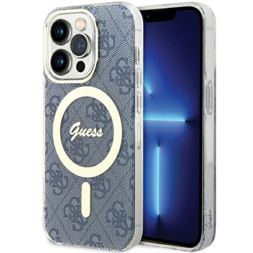 Guess GUHMP15LH4STB iPhone 15 Pro 6.1" kék keménytok IML 4G MagSafe