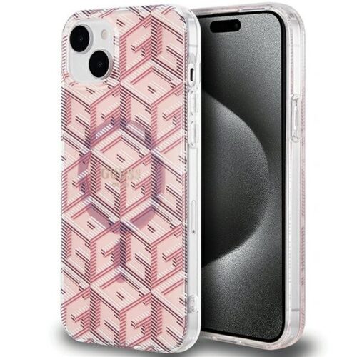 Guess GUHMP15MHGGCUSTGP iPhone 15 Plus 6.7" rózsaszín keménytok IML GCube MagSafe