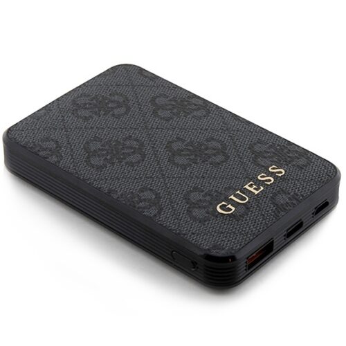 Guess Powerbank 15W GUPB5LP4GEGK 5000mAh fekete 4G bőr fém logó - Image 2