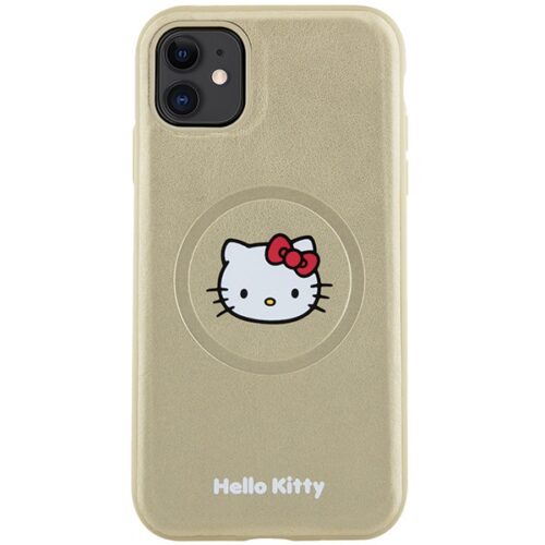 Hello Kitty HKHMN61PGHCKD iPhone 11 6.1" arany keménytok bőr Kitty Head MagSafe - Image 2