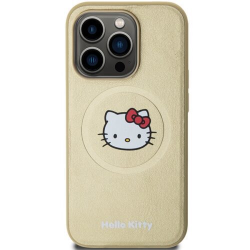 Hello Kitty HKHMP14LPGHCKD iPhone 14 Pro 6.1" arany keménytok bőr Kitty Head MagSafe - Image 2