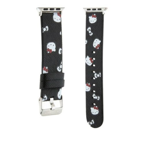 Hello Kitty óraszíj HKAWMPSAPSK Apple Watch 38/40/41mm-es fekete szíj Fej és masni minta - Image 2