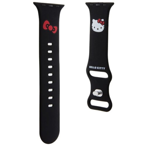 Hello Kitty óraszíj HKAWMSCHBLK Apple Watch 38/40/41mm fekete szíj Szilikon Kitty fej - Image 2