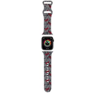 Hello Kitty óraszíj HKAWMSDIEZK Apple Watch 38/40/41mm fekete szíj szilikon masnik és csíkok