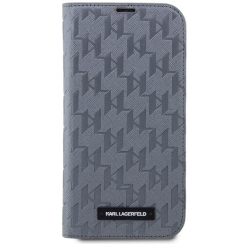 Karl Lagerfeld KLBKP14LSAKLHPG iPhone 14 Pro 6.1" könyvtok ezüst Saffiano monogram - Image 2