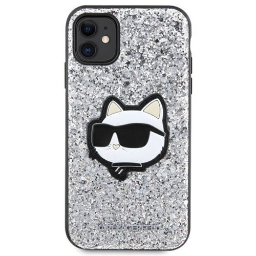 Karl Lagerfeld KLHCN61G2CPS iPhone 11 6.1" ezüst keménytok Glitter Choupette Patch - Image 2