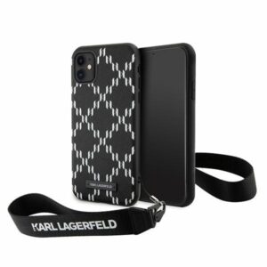 Karl Lagerfeld KLHCN61SAKLMBSK iPhone 11 6.1" fekete keménytok Monogram Losange Saffiano monogram