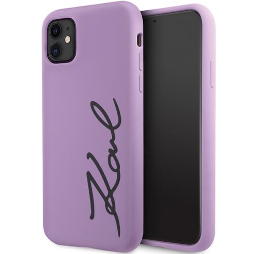 Karl Lagerfeld KLHCN61SKSVGU iPhone 11 6.1" lila keménytok szilikon aláírással
