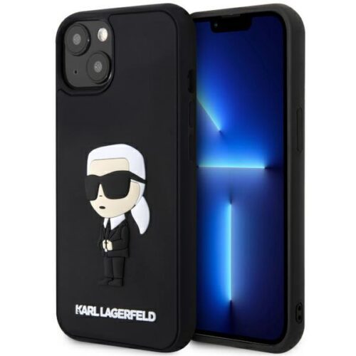 Karl Lagerfeld KLHCP14M3DRKINK iPhone 14 Plus 6.7" fekete keménytok gumi ikonikus 3D