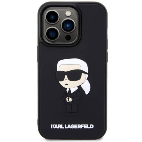 Karl Lagerfeld KLHCP14X3DRKINK iPhone 14 Pro Max 6.7" fekete keménytok Gumiból készült ikonikus 3D keménytok - Image 2