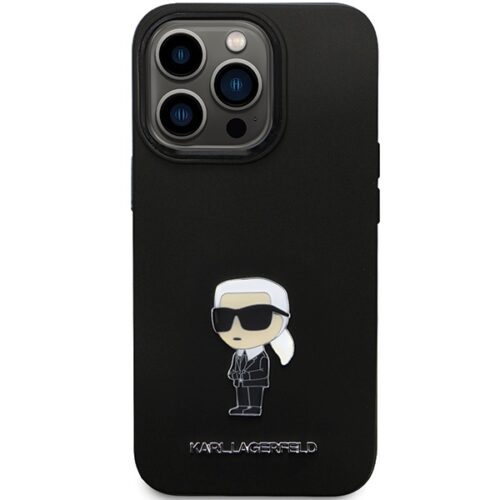 Karl Lagerfeld KLHCP14XSMHKNPK iPhone 14 Pro Max 6.7" fekete szilikon ikonikus fém kitűző tok - Image 2