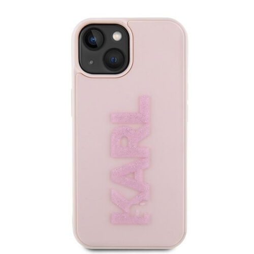 Karl Lagerfeld KLHCP15M3DMBKCP iPhone 15 Plus 6.7" rózsaszín keménytok 3D gumi csillogó logóval - Image 2