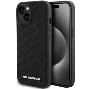 Karl Lagerfeld KLHCP15MPQKPMK iPhone 15 Plus 6.7" fekete keménytok steppelt K minta