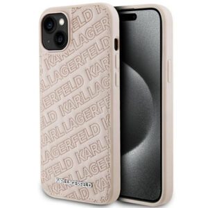 Karl Lagerfeld KLHCP15MPQKPMP iPhone 15 Plus 6.7" rózsaszín keménytok steppelt K minta