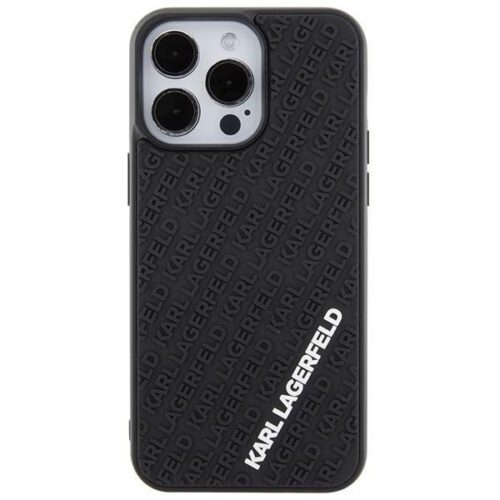 Karl Lagerfeld KLHCP15X3DMKRLK iPhone 15 Pro Max 6.7" fekete/kék keménytok 3D gumiból készült 3D gumi több logóval - Image 2
