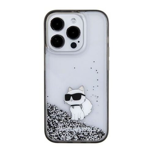 Karl Lagerfeld KLHCP15XLKCNSK iPhone 15 Pro Max 6.7" átlátszó keménytok folyékony csillogó Choupette - Image 2