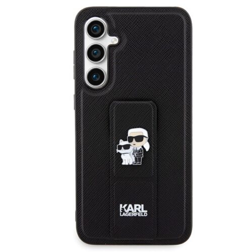 Karl Lagerfeld KLHCS23FEGSAKCPK S23 FE S711 fekete keménytok Gripstand Saffiano Karl&Choupette kitűzők - Image 2