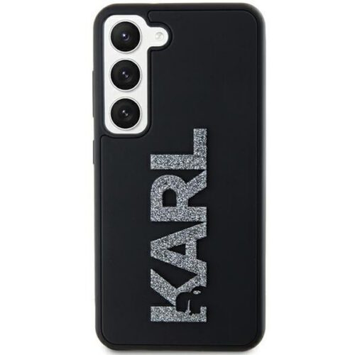 Karl Lagerfeld KLHCS23S3DMBKCK Samsung Galaxy S23 fekete keménytok 3D gumi csillogó logóval - Image 2