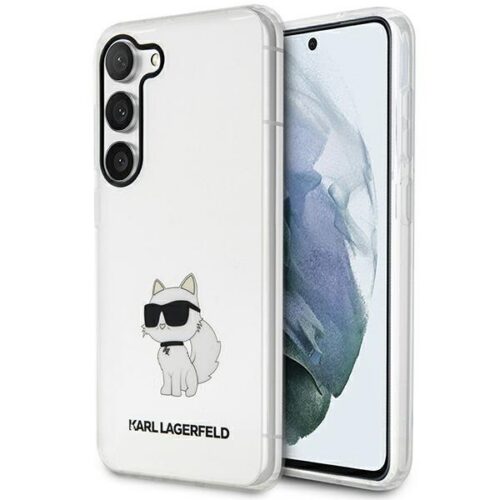 Karl Lagerfeld KLHCS23SHNCHTCT Samsung Galaxy S23 S911 átlátszó keménytok ikonikus Choupette