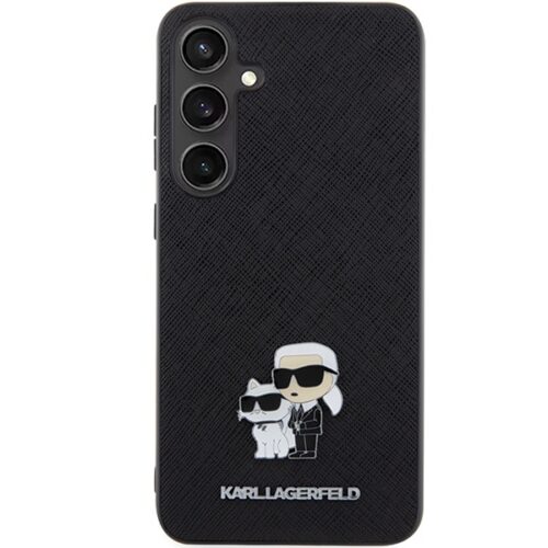 Karl Lagerfeld KLHCS24SPSAKCMPK S24 S921 keménytok fekete Saffiano Karl és Choupette fém kitűző - Image 2