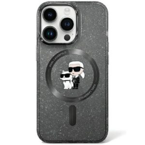 Karl Lagerfeld KLHMN61HGKCCNOK iPhone 11 6.1" fekete keménytok Karl&Choupette Glitter MagSafe