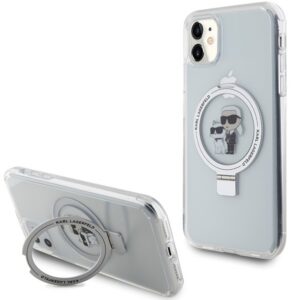 Karl Lagerfeld KLHMN61HMRSKCH iPhone 11 6.1"fehér keménytok gyűrűs állvány Karl&Choupettte MagSafe