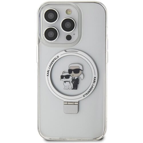 Karl Lagerfeld KLHMP13LHMRSKCH iPhone 13 Pro / 13 6.1" fehér keménytok gyűrűs állvány Karl&Choupettte MagSafe - Image 2
