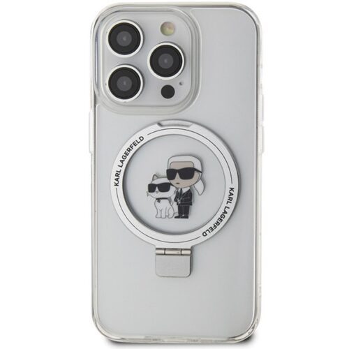 Karl Lagerfeld KLHMP13XHMRSKCH iPhone 13 Pro Max 6.7" fehér keménytok gyűrűs állvány Karl&Choupettte MagSafe - Image 2