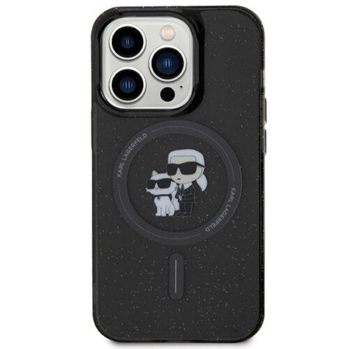Karl Lagerfeld KLHMP15LHGKKCNOK iPhone 15 Pro 6.1" fekete keménytok Karl&Choupette Glitter MagSafe Karl&Choupette Glitter MagSafe - Image 2