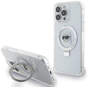 Karl Lagerfeld KLHMP15LHMRSKHHH iPhone 15 Pro 6.1" fehér keménytok gyűrűs állvány Karl Head MagSafe