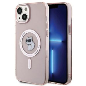 Karl Lagerfeld KLHMP15MHFCCNOP iPhone 15 Plus 6.7" rózsaszín keménytok IML Choupette MagSafe
