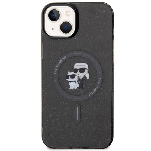 Karl Lagerfeld KLHMP15MHGKCNOK iPhone 15 Plus 6.7" fekete keménytok Karl&Choupette Glitter MagSafe - Image 2