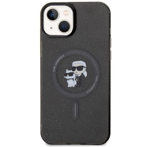 Karl Lagerfeld KLHMP15SHGKCNOK iPhone 15 6.1" fekete keménytok Karl&Choupette Glitter MagSafe - Image 2