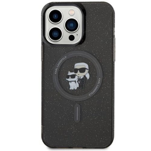 Karl Lagerfeld KLHMP15XHGKKCNOK iPhone 15 Pro Max 6.7" fekete keménytok Karl&Choupette Glitter MagSafe Karl&Choupette Glitter MagSafe - Image 2