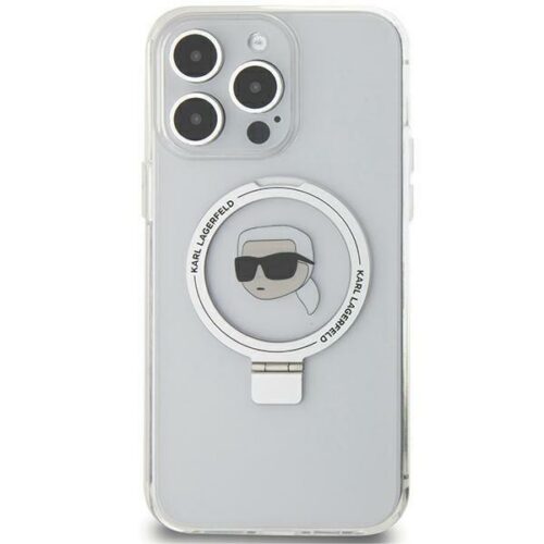 Karl Lagerfeld KLHMP15XHMRSKHHH iPhone 15 Pro Max 6.7" fehér keménytok gyűrűs állvány Karl Head MagSafe - Image 2