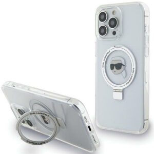 Karl Lagerfeld KLHMP15XHMRSKHHH iPhone 15 Pro Max 6.7" fehér keménytok gyűrűs állvány Karl Head MagSafe